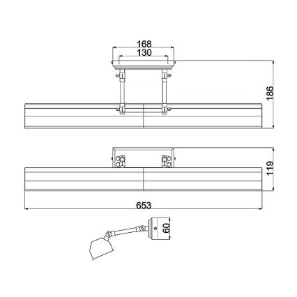 Elstead - Zidna lampa za slike CHAWTON 4xE14/40W/230V bronza