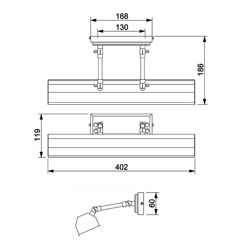 Elstead - Osvetljenje za slike CHAWTON 2xE14/40W/230V sjajni hrom