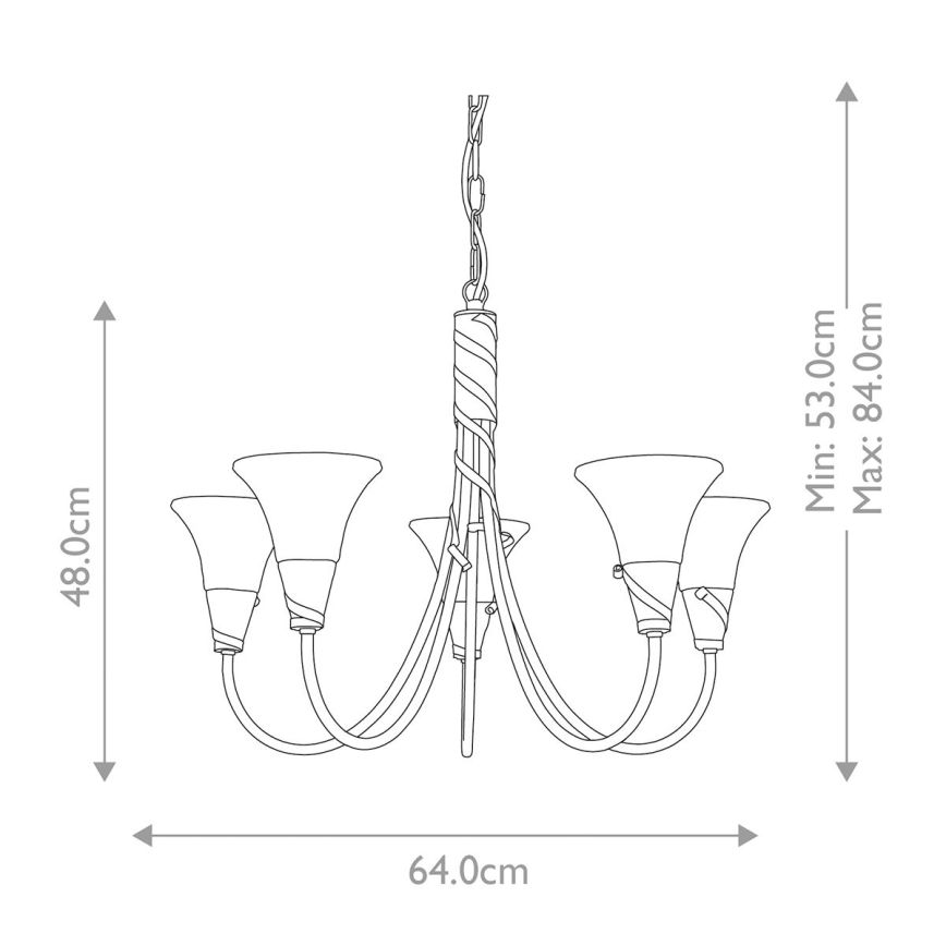 Elstead - Luster na lancu EMILY 5xE14/40W/230V