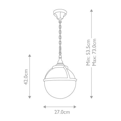 Elstead - Spoljašnji luster na lancu GLENBEIGH 1xE27/60W/230V IP44