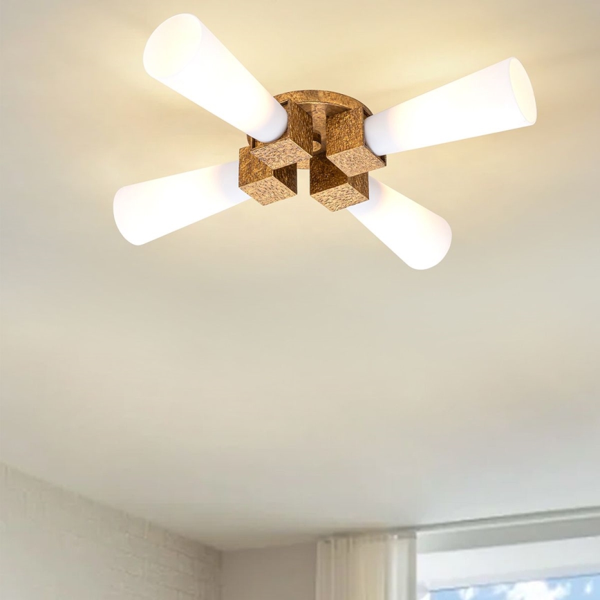 Elstead - Luster na štangu KRISTY 4xE27/40W/230V u bakarnoj boji