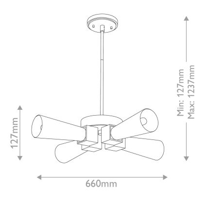 Elstead - Luster na štangu KRISTY 4xE27/40W/230V u bakarnoj boji