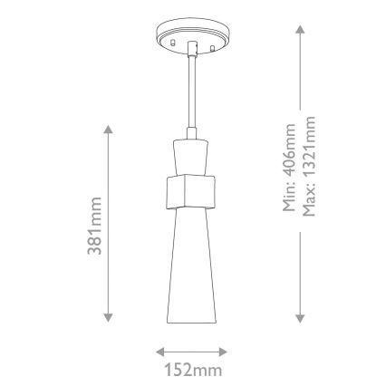 Elstead - Luster na štapu KRISTY 1xE27/40W/230V prečnik 15,2 cm, bakarne boje