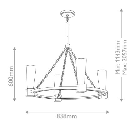 Elstead - Luster na štapu KRISTY 4xE27/40W/230V bakarni