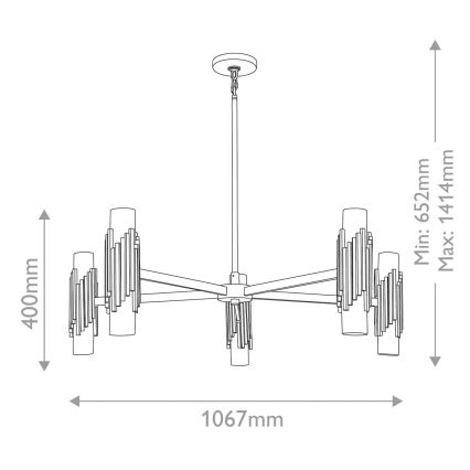 Elstead - Luster na šipci MARVELE 10xE14/40W/230V zlatna