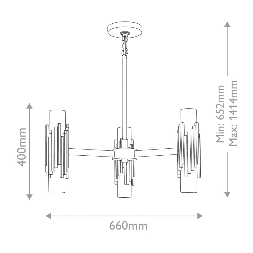 Elstead - Luster na štapu MARVELE 6xE14/40W/230V zlatna