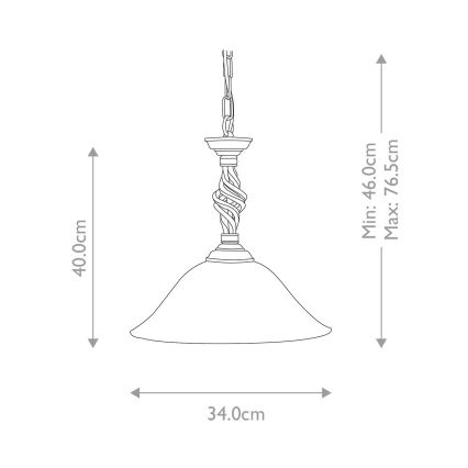 Elstead - Luster na lancu PEMBROKE 1xE27/60W/230V