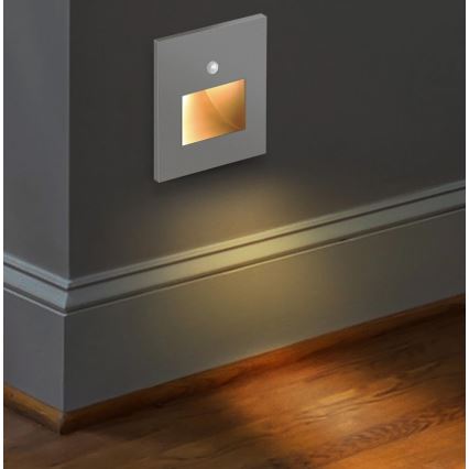 Emithor 70416 - LED svetiljka za stepenište sa senzorom SUNNY LED/1W/230V 4000K siva