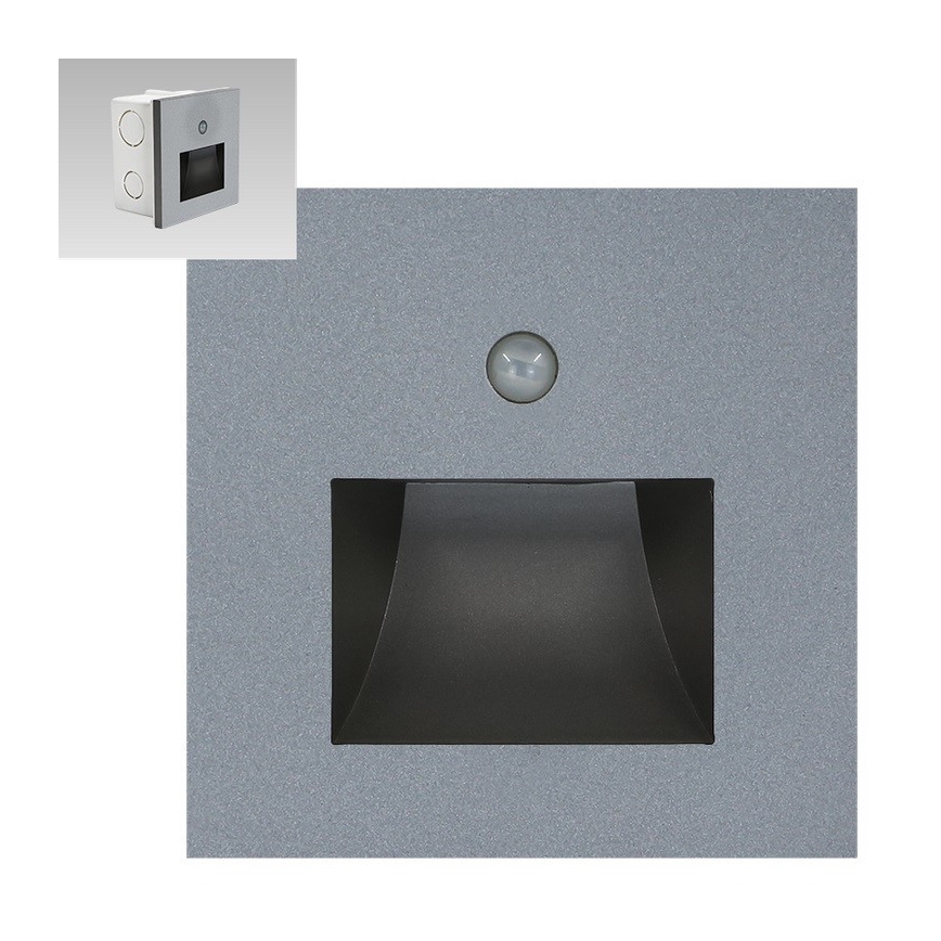 Emithor 70416 - LED svetiljka za stepenište sa senzorom SUNNY LED/1W/230V 4000K siva