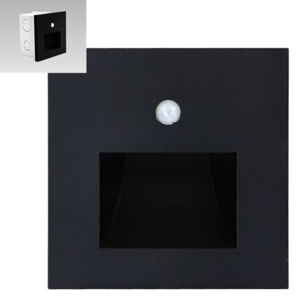 Emithor 70418 - LED stepenišna svetiljka sa senzorom SUNNY LED/1W/230V 4000K crna