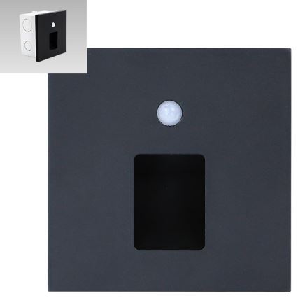 Emithor 70424 - LED svetiljka za stepenište sa senzorom VIX LED/1W/230V 4000K crna