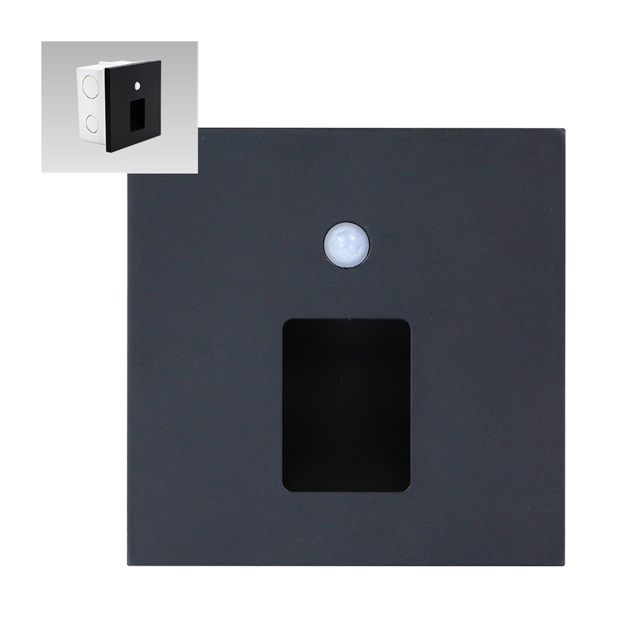 Emithor 70424 - LED svetiljka za stepenište sa senzorom VIX LED/1W/230V 4000K crna