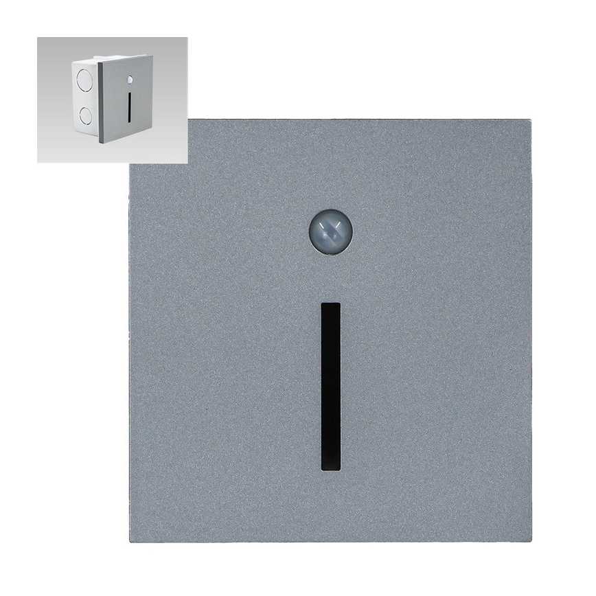 Emithor 70428 - LED svetlo za stepenište sa senzorom LINE LED/1W/230V 4000K siva