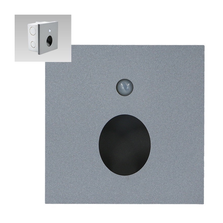 Emithor 70434 - LED svetiljka za stepenište sa senzorom OLIVE LED/1W/230V 4000K siva