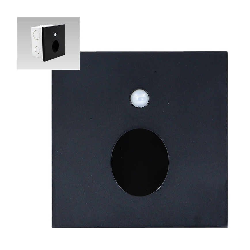 Emithor 70436 - LED svetiljka za stepenište sa senzorom OLIVE LED/1W/230V 4000K crna