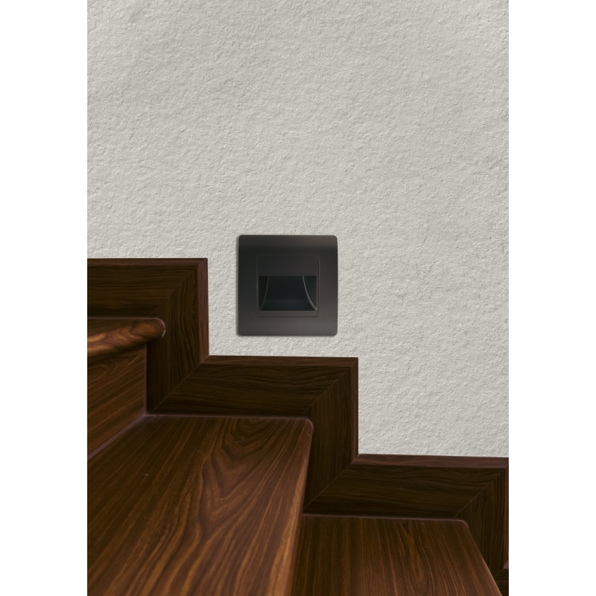 Emithor 70438 - LED svetiljka za stepenište STEP LIGHT LED/1W/230V 4000K crna