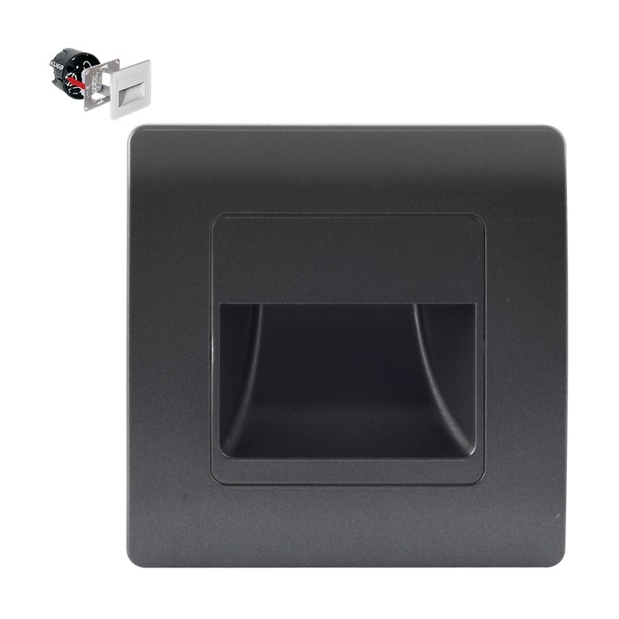 Emithor 70438 - LED svetiljka za stepenište STEP LIGHT LED/1W/230V 4000K crna