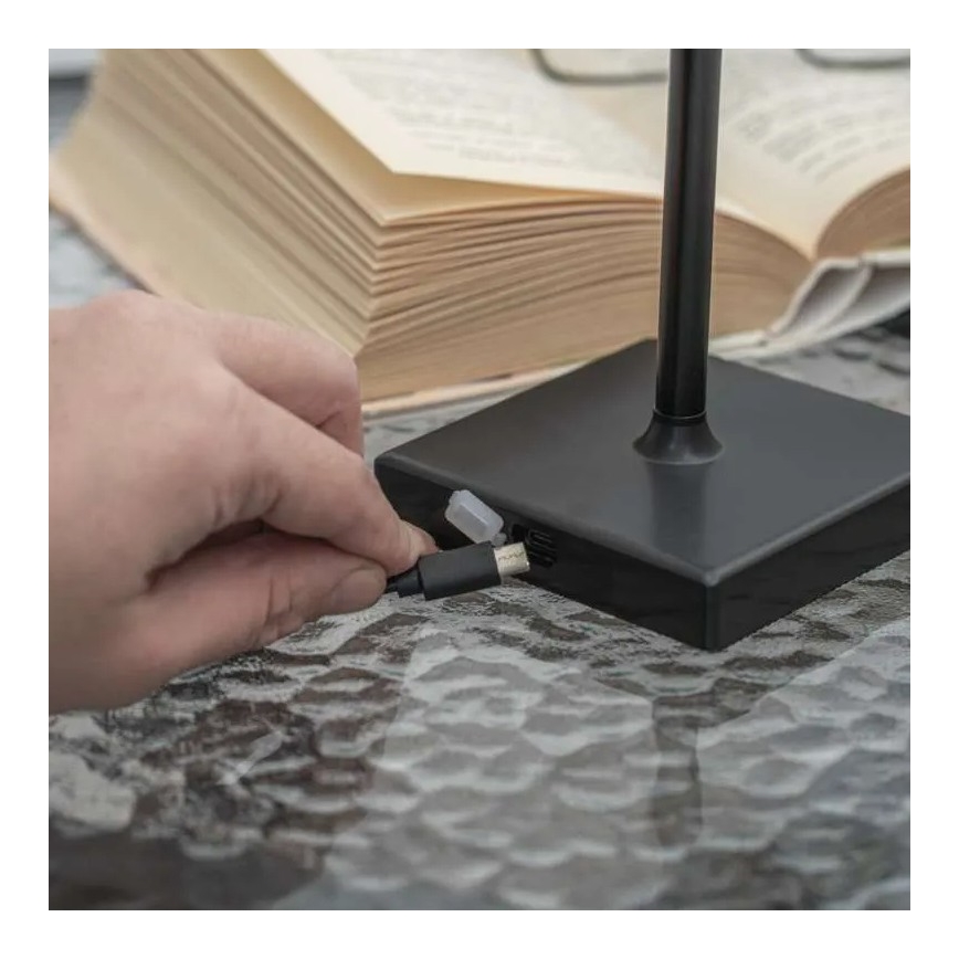 LED prigušiva punjiva lampa KATIE LED/4W/10V 1800mAh IP44 CRI 90 crna