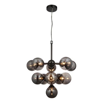 Endon 101147 - Luster na sajli OSCAR 11xG9/18W/230V crna/zadimljena