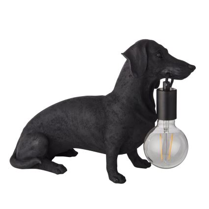Endon 101188 - Stona lampa DACHSHUND 1xE27/10W/230V crna