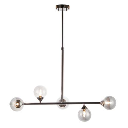 Endon 101348 - Luster na stalku OTIS 5xG9/3W/230V crni hrom/zadimljeno crna