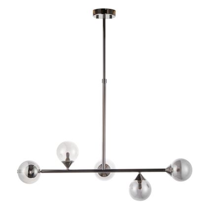Endon 101348 - Luster na stalku OTIS 5xG9/3W/230V crni hrom/zadimljeno crna