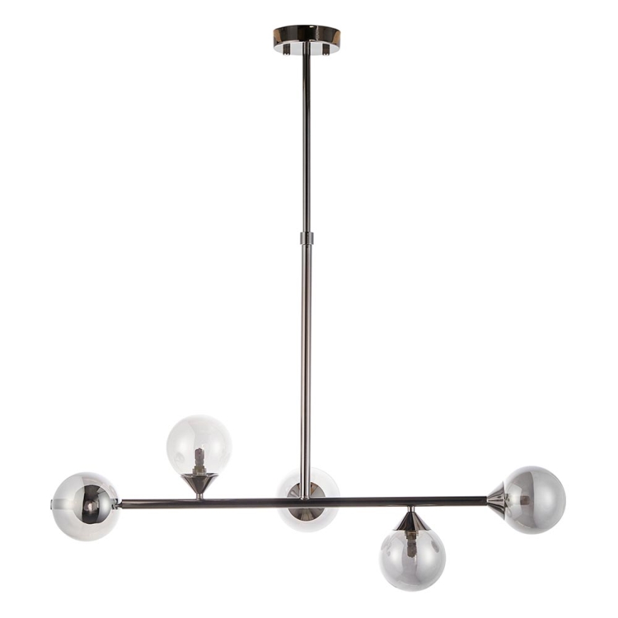 Endon 101348 - Luster na stalku OTIS 5xG9/3W/230V crni hrom/zadimljeno crna