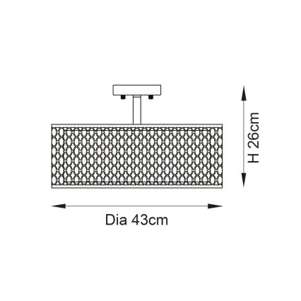 Endon 101568 - Plafonski luster CORDERO 3xE27/10W/230V zlatna