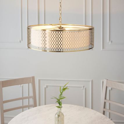 Endon 101569 - Luster na lancu CORDERO 3xE27/10W/230V zlatna