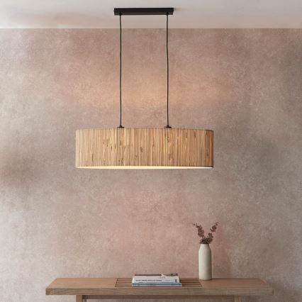 Endon 101692 - Luster na sajli LONGSHORE 2xE27/10W/230V bež