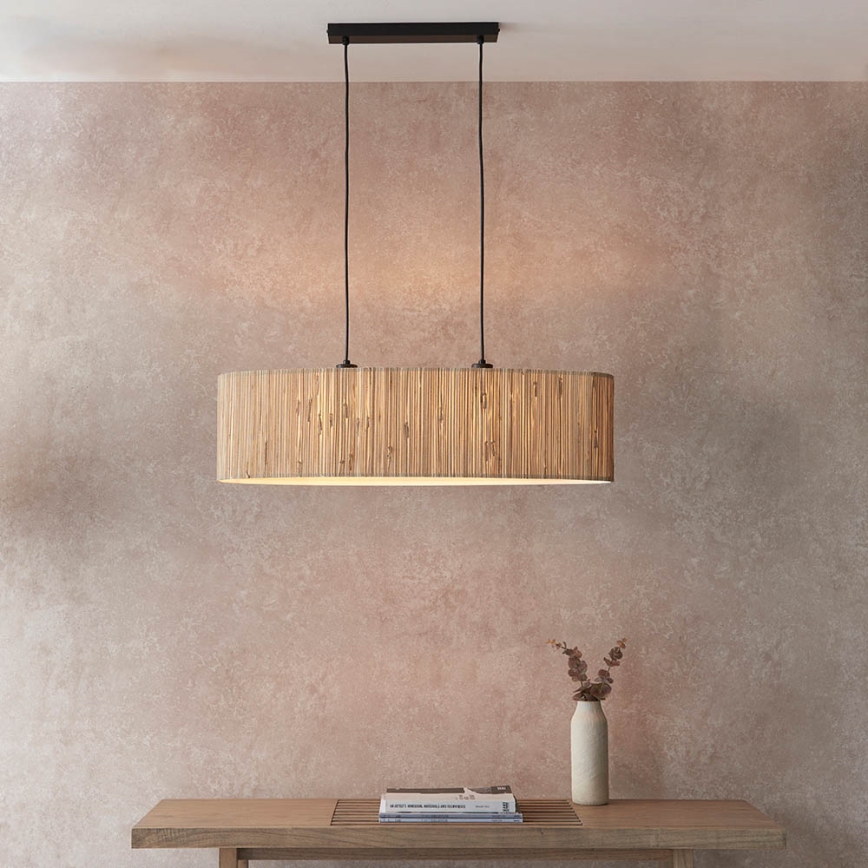 Endon 101692 - Luster na sajli LONGSHORE 2xE27/10W/230V bež