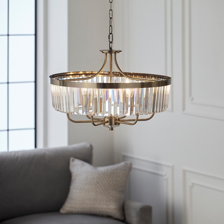 Endon 102505 - Luster na lancu 6xE14/6W/230V prečnik 55 cm mesing