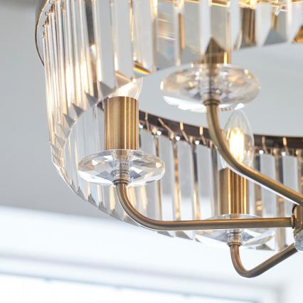Endon 102505 - Luster na lancu 6xE14/6W/230V prečnik 55 cm mesing