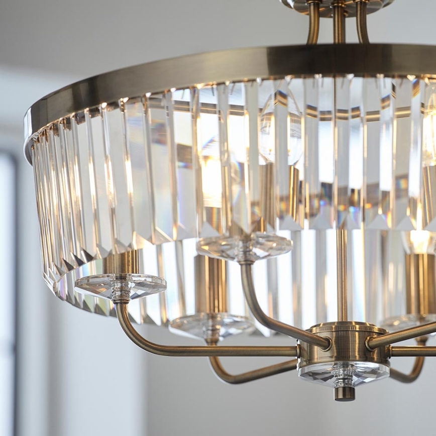 Endon 102505 - Luster na lancu 6xE14/6W/230V prečnik 55 cm mesing