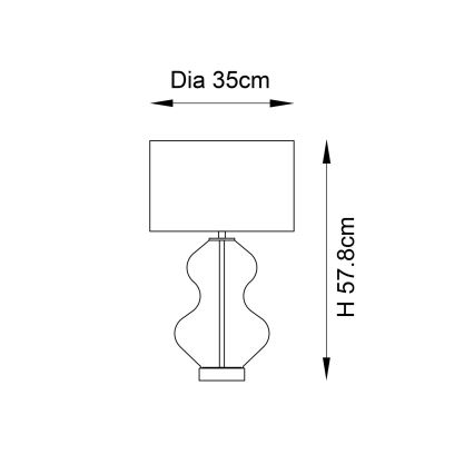 Endon 102676 - Prigušiva stona lampa KELDA 1xE27/10W/230V bela/mat hrom