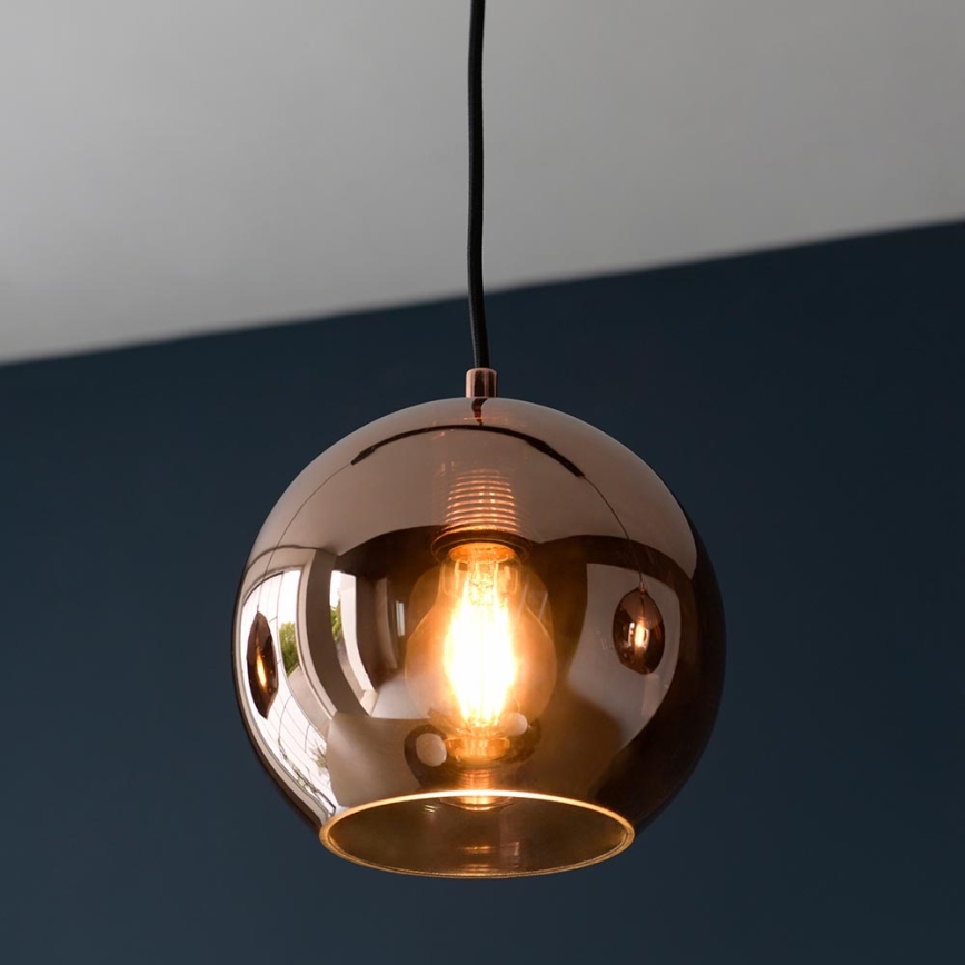 Endon 102929 - Luster na sajli BOLI 3xE27/10W/230V crna/zadimljeno braon