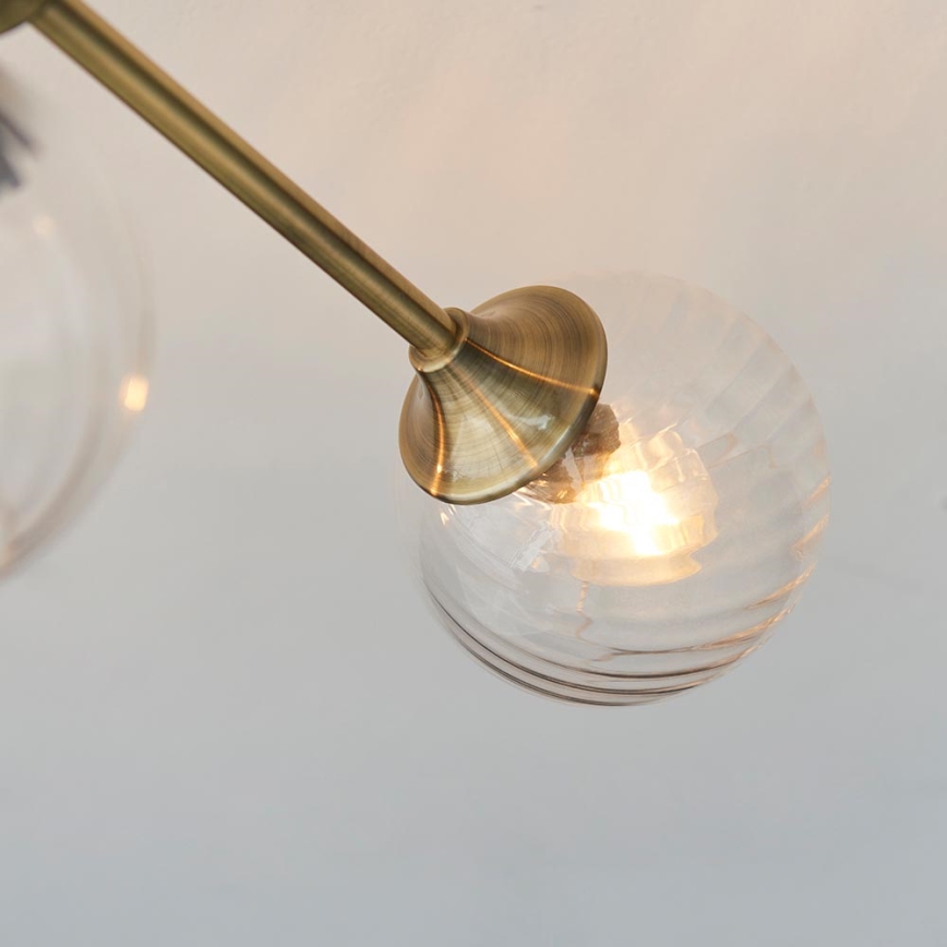 Endon 103171 - Luster na šipci ALLEGRA 6xE14/7W/230V mesing/prozirno