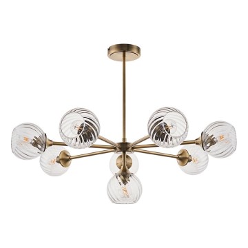 Endon 103172 - Luster na štapu ALLEGRA 8xE14/7W/230V mesing/prozirno