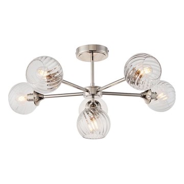 Endon 104050 - Luster na šipci ALLEGRA 6xE14/7W/230V sjajni hrom/prozirno