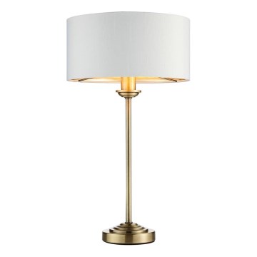 Endon 104054 - Stona lampa HIGHCLERE 1xE14/7W/230V bela/mesing prečnik 25 cm