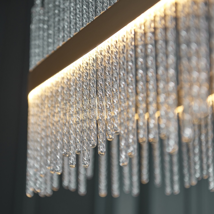 Endon 104082 - LED prigušiva viseći luster na sajli ADRIEL LED/47W/230V 3000K zlatna/prozirna
