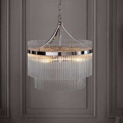 Endon 104112 - Luster na lancu MARIETTA 5xE14/7W/230V sjajni hrom/prozirno staklo