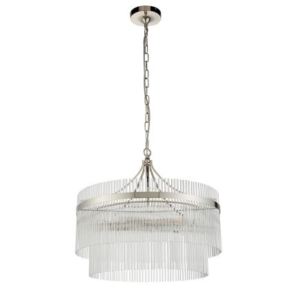 Endon 104112 - Luster na lancu MARIETTA 5xE14/7W/230V sjajni hrom/prozirno staklo