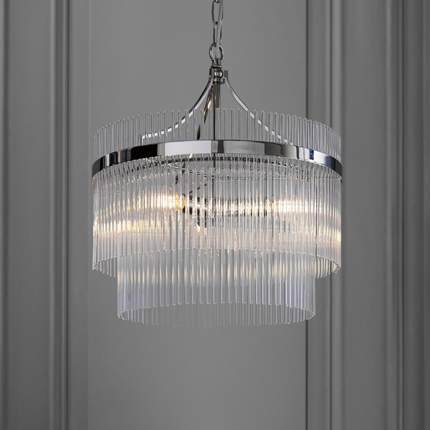 Endon 104113 - Luster na lancu MARIETTA 3xE14/7W/230V sjajni hrom/prozirno