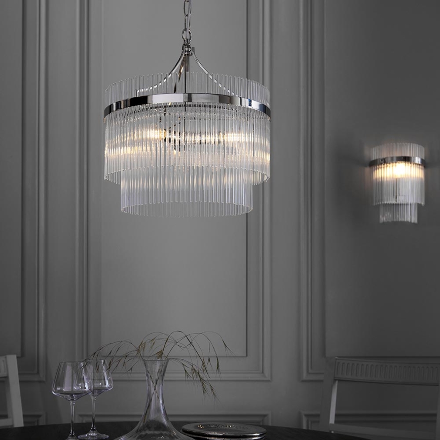 Endon 104113 - Luster na lancu MARIETTA 3xE14/7W/230V sjajni hrom/prozirno