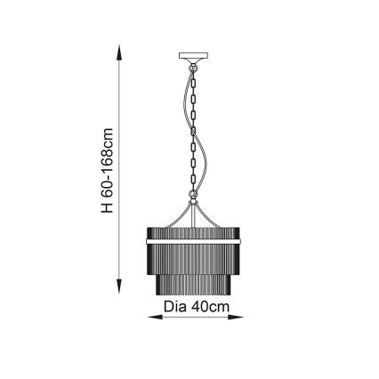 Endon 104113 - Luster na lancu MARIETTA 3xE14/7W/230V sjajni hrom/prozirno