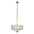 Endon 106243 - Luster na lancu CLIFTON 3xE14/6W/230V prečnik 38,5 cm mesing/prozirno staklo