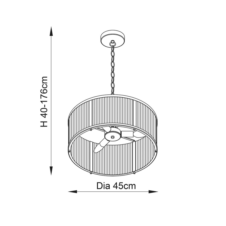 Endon 106282 - Luster na lancu RIDGETON 3xE14/6W/230V mesing