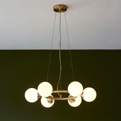 Endon 106390 - Luster na sajli OTIS 6xG9/3W/230V zlatni