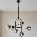 Endon 106661 - Luster na štapu ONTARIO 6xE14/7W/230V crna/dimljena crna